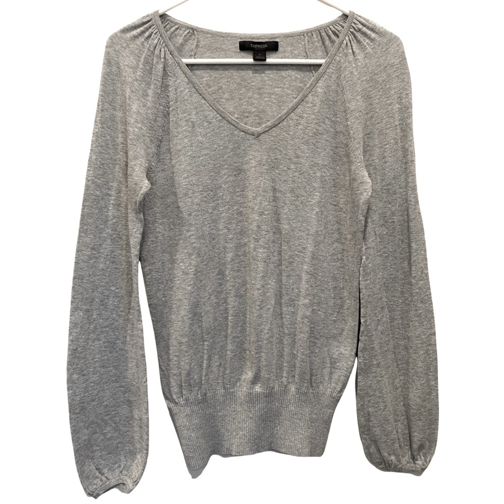 Express V-Neck Relaxed Balloon Sleeve Sweater GUC Size Small